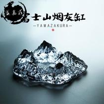 Japanese-style Fuji ashtray crystal glass iceberg snow mountain cigar jar Bar Club home creative gray dish