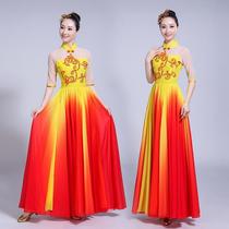 Opening dance gown dress chorus dress dress square dance costume adult female fan dance modern dance suit