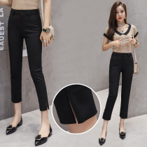 Pro West Dress Pants Woman 90% 90% 2022 Spring Summer New Slim Open Fork Black Casual Pencil 80% Little Pants