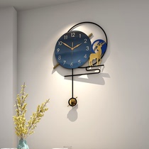 Home clock living room hanging wall Nordic simple fashion creative Net red wall clock light luxury atmospheric decoration modern clock