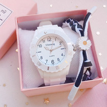 Jelly watch Girl child Japanese middle school student waterproof atmosphere Children only look at the time Junior high school student Candy color cute