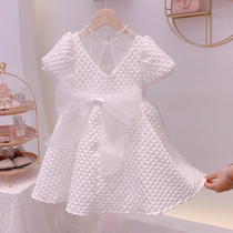  Girls  dresses 2021 summer new childrens clothing childrens princess skirt Western style birthday skirt short-sleeved skirt