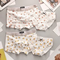 Tide brand couple underwear pure cotton suit cute and sexy pair of cartoon temptation passion printing mens boxer shorts