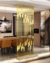 Stainless steel screen titanium gold new Chinese-style entrance partition hollow decoration custom-made light luxury hotel background wall