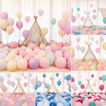 Balloon thick explosion-proof balloon 100 wholesale decoration scene arrangement children cartoon macaron color activities