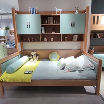 Colorful Life Pastoral Nordic Wooden Function Cabinet Bed Storage Bed Space-saving Combination