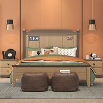 ABC Edison solid wood sheets health bed classic original wooden bed bed childrens bed for teenagers 1 5m single bed