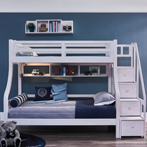 Blue and blue tribal childrens bed modern simple simple European Nordic style universal dream ladder high and low bed