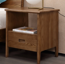 Log wisdom Full solid wood bedside table Nordic Ash wood storage locker Modern simple bedroom bedside cabinet