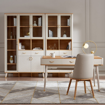 Quanyou Home Modern Light Luxury Desk Computer Desk Writing Desk Simple Desk One Bookshelf 803201