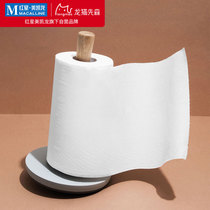 Red Star Macalline self-operated Chinchilla Xiansen kitchen paper towel rack Wooden creative hole-free vertical cling film rack
