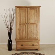 Dongbai Baijia solid wood wardrobe Modern simple oak small wardrobe Nordic bedroom multi-function storage cabinet