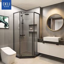 Deli shower room stainless steel custom bathroom glass partition simple bath room SU2 open inside and outside at the same time