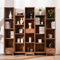 Log wisdom LOGSTYLE simple ash wood bookcase combination lattice cabinet study display cabinet shelf