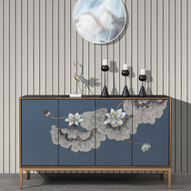 New Chinese light luxury porch cabinet modern simple decorative sideboard entrance door multi-layer solid wood storage shoe cabinet
