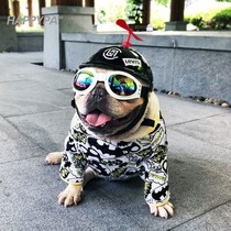 Pet dog motorcycle helmet cute dog wearing locomotive large dog Teddy cat helmet hat summer