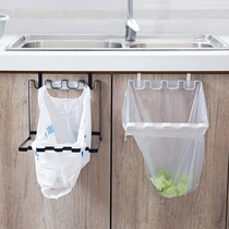 Household cabinet door back bag bracket adhesive hook kitchen bag hanger hanging garbage bin garbage rack