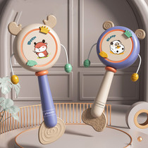 Baby rattle can bite 3-6 three months old newborn baby hand drum music stick rattle toy 0-1 years old