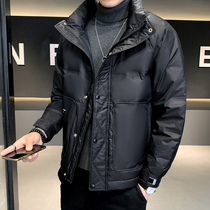 Winter mens down jacket trend light and thin short model 2021 new brand explosion thick tooling stand collar jacket