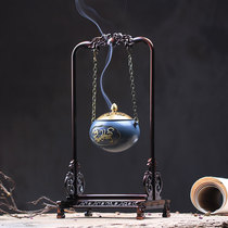 Creative pure copper antique hollow hanging hanging incense burner incense home Zen tea ceremony aromatherapy ornaments indoor sandalwood stove