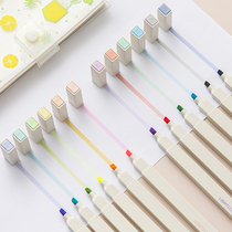 Collection soft head highlighter Light color marking pen Student color pen set Rough stroke focus Soft color flash glitter Morandi color stationery set Hand account pen for taking notes