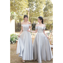 Grey Niche Bridesmaid Service 2022 New Wedding Bridesmaid Dress Superior Sister Group Evening Gown Lady Satin Feast