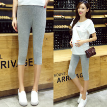 Pregnant women leggings summer thin 2021 outside wear slim slim safety pants imitation light pregnant women Summer Capri pants