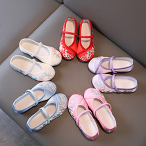 Hanfu shoes girls embroidered shoes old Beijing children handmade cloth shoes ethnic style costume students dance shoes childrens shoes