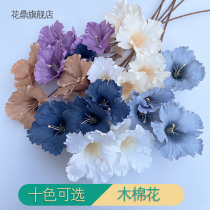 Simulation spring and autumn color wood cotton peony silk flower wedding hall hotel flower row home living room table flower art