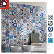 Bright mini flower tiles 100x100 wall tiles European waist line parquet tiles Kitchen retro bathroom flower pieces