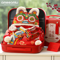 Newborn baby gift box tiger baby red autumn and winter suit full moon gift 100 days gift