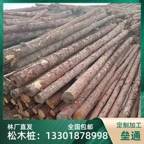 River piling wood flood control wood stakes larch logs fir stakes Green support rod pine piles 1-6 meters