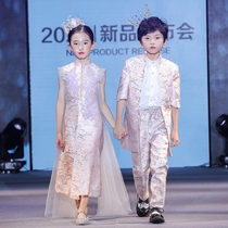 Childrens catwalk dress men and womens suit suit stand collar small suit host catwalk show costume spring and summer New