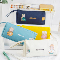 Girl heart cute pencil bag Girl edition Japanese ins net Red large capacity primary and junior high school soft stationery pencil case