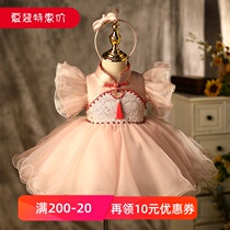 Girls Princess dress Western style Birthday dress Summer baby year-old dress Childrens childrens host short-sleeved skirt