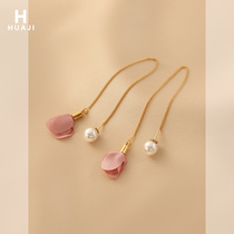 Flower Trail Flowers Earline Daughter Super Fairy Temperament Long Stream Susu Pearl Earrings Fashion Special Design Sensual Accessories Summer