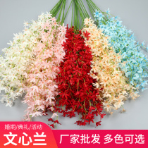Oncidium simulation flower dancing orchid wedding road lead ceiling decoration banquet hall wedding layout flower stage scene