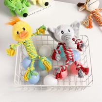 Pet toys bite-resistant cotton rope sound doll Puppies Puppies grinding teeth dog play artifact relief knots Knots supplies