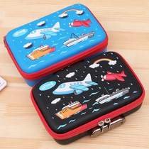 Password box Pencil box Pencil bag Qidong capacity Primary school password lock Childrens large stationery box for boys