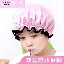 Headgear Children Girls Baby Childrens Shower Caps Waterproof Bathing Hat Girls Double Ear Protective Kids Shower Caps Baby Shower Caps Baby