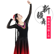 Xinjiang dance performance costumes Uygur Hui art Test uniforms female adult embroidered V-collar long sleeves