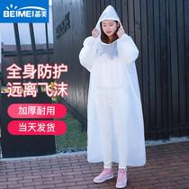 Disposable transparent raincoat female full body protection portable conjoined fashion bicycle thick waterproof adult poncho
