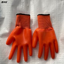 Semi-adhesive full glue dipped gloves PV beef tendon waterproof and wear-resistant construction site steel protection labor protection gloves