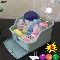 Thickened dustproof bottle storage box baby tableware milk powder storage box hand drain drying shelf