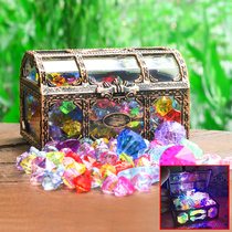 Children Jewel Toy Crystal Diamond Box Pirate Treasure Box Little Girl Brick sticker Bayou box Plastic string Pearl