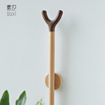 Household solid wood support clothes pole personality creative clothes fork pole Balcony pick clothes pole Clothing store clothes drying pole Ah fork wooden stick