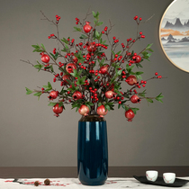 High emulation Hon transport fruit fake flower bouquet furnishing red fruit haired chaegarine garnet dry flower livingroom decorated with flower hem