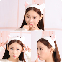 Cat ears Hair band Hair band Hair band Bangs Hair hair accessories Womens headdress wash face cute makeup hair towel
