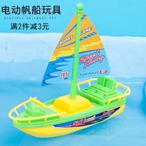 Childrens pirate sailboat can launch simulation ship model electric boat speedboat boy playing water bath toys