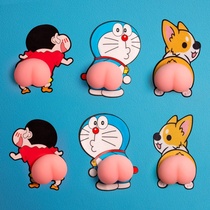 3d three-dimensional silicone fart paste cute butt anti-collision sticker mobile phone decompression smart door lock access door anti-collision sticker
